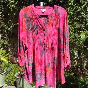 AVENUE women’s blouse . SZ 22/24. Pink. EUC